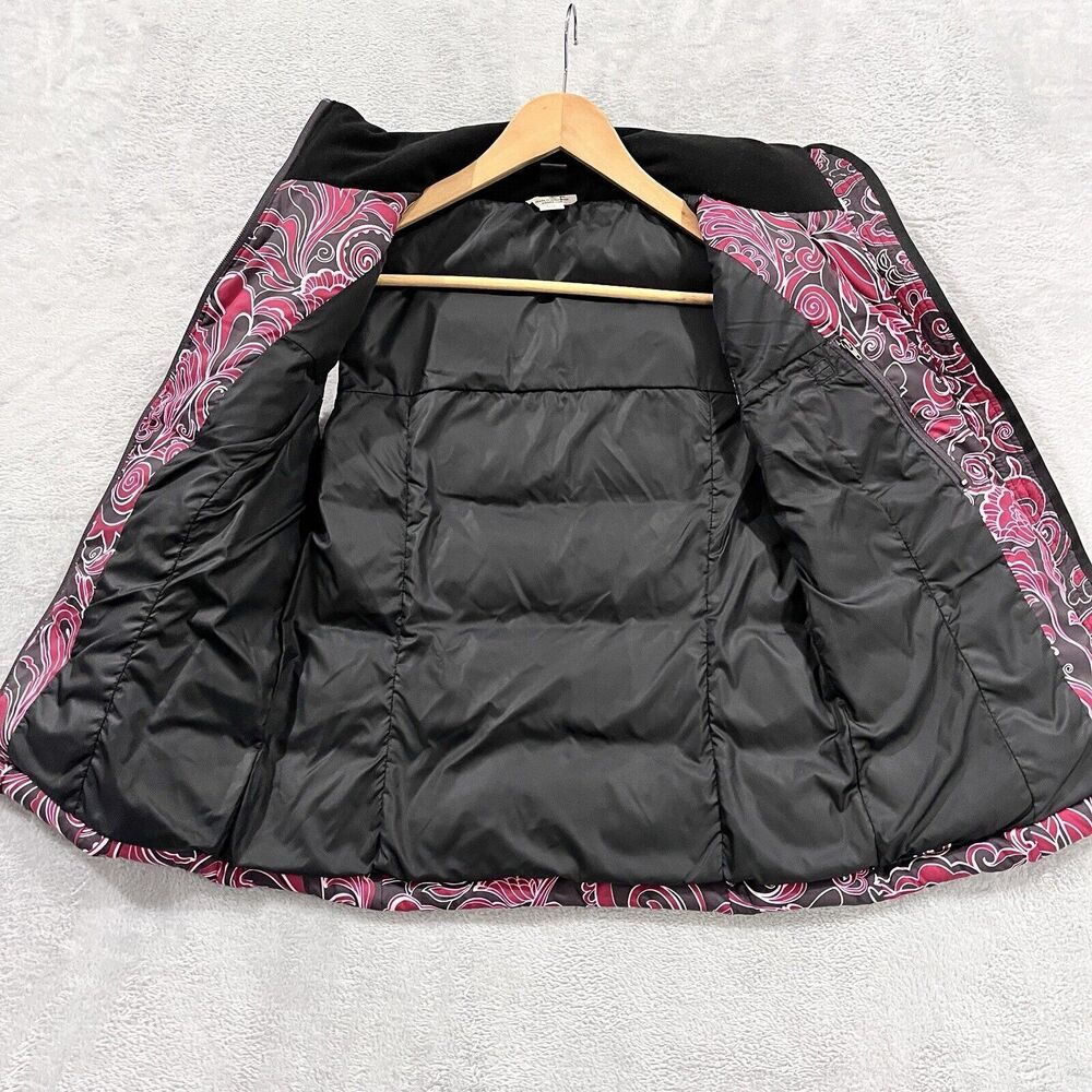 Athleta Down Filled Puffer Vest Womens XS Coat Paisley Puffer Pink Winter Floral - Picture 3 of 11
